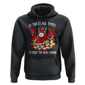 Phlebotomist Hoodie It Takes All Types To Keep The Beat Going TS09 Black Printyourwear