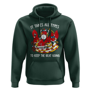 Phlebotomist Hoodie It Takes All Types To Keep The Beat Going TS09 Dark Forest Green Printyourwear