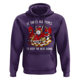 Phlebotomist Hoodie It Takes All Types To Keep The Beat Going TS09 Purple Printyourwear