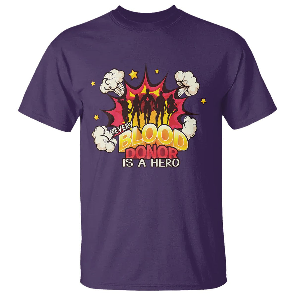 Every Blood Donor Is A Hero T Shirt TS09 Purple Printyourwear