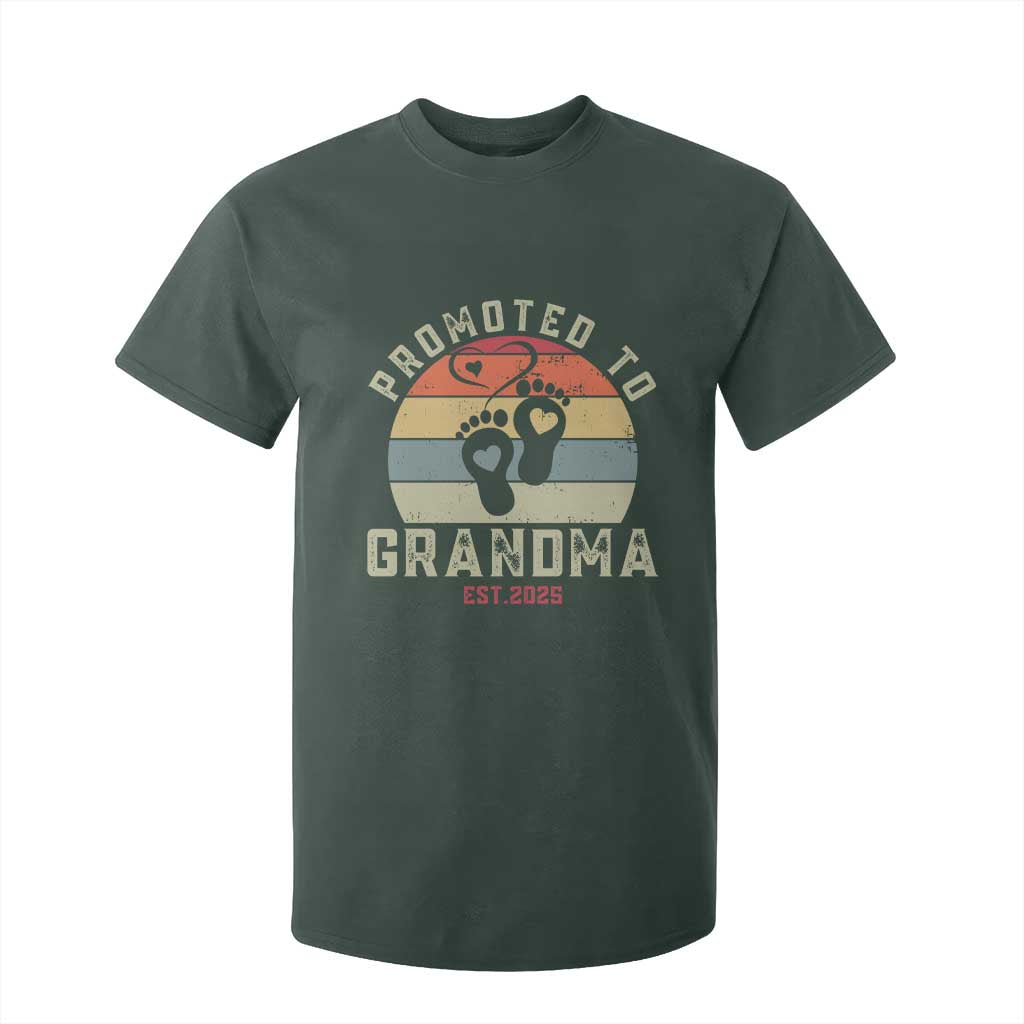 Retro Promoted To Grandma est 2025 T Shirt For Kid TS09 Dark Forest Green Print Your Wear