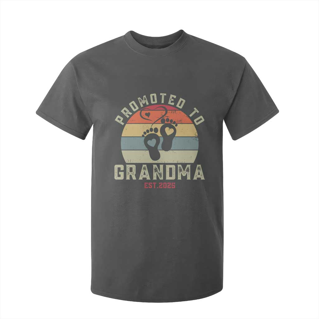 Retro Promoted To Grandma est 2025 T Shirt For Kid TS09 Dark Heather Print Your Wear