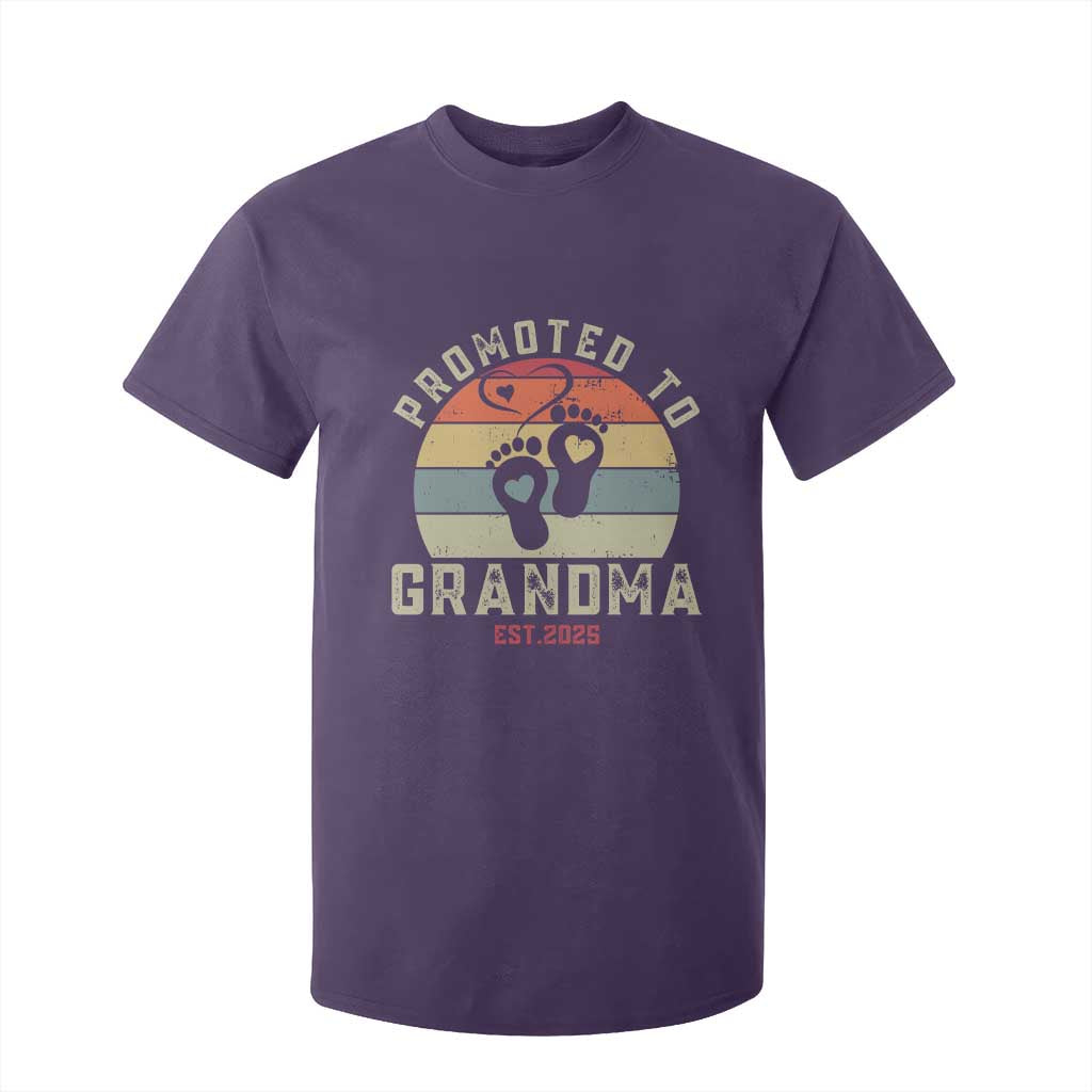 Retro Promoted To Grandma est 2025 T Shirt For Kid TS09 Purple Print Your Wear