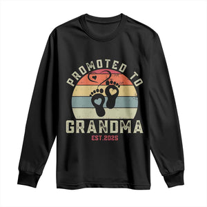 Retro Promoted To Grandma est 2025 Long Sleeve Shirt TS09 Black Print Your Wear