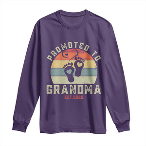 Retro Promoted To Grandma est 2025 Long Sleeve Shirt TS09 Purple Print Your Wear