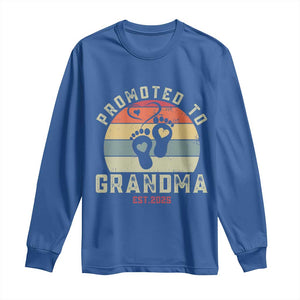 Retro Promoted To Grandma est 2025 Long Sleeve Shirt TS09 Royal Blue Print Your Wear