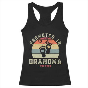 Retro Promoted To Grandma est 2025 Racerback Tank Top TS09 Black Print Your Wear