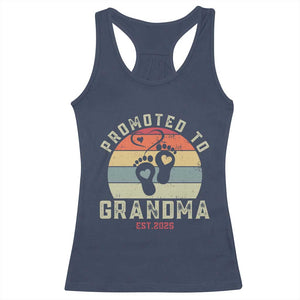 Retro Promoted To Grandma est 2025 Racerback Tank Top TS09 Navy Print Your Wear
