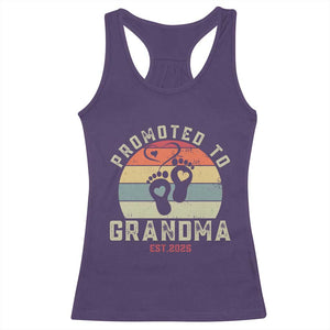 Retro Promoted To Grandma est 2025 Racerback Tank Top TS09 Purple Print Your Wear