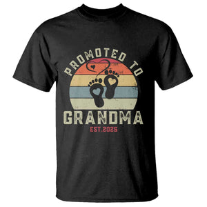 Retro Promoted To Grandma est 2025 T Shirt TS09 Black Print Your Wear