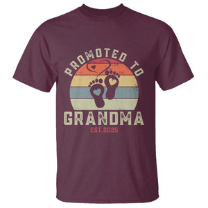 Retro Promoted To Grandma est 2025 T Shirt TS09 Maroon Print Your Wear