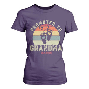 Retro Promoted To Grandma est 2025 T Shirt For Women TS09 Purple Print Your Wear