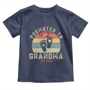 Retro Promoted To Grandma est 2025 Toddler T Shirt TS09 Navy Print Your Wear