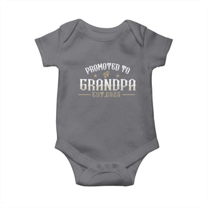 Retro Promoted To Grandpa est 2025 Baby Onesie TS09 Charcoal Print Your Wear