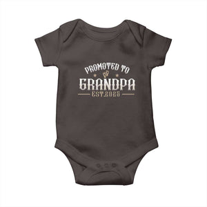 Retro Promoted To Grandpa est 2025 Baby Onesie TS09 Dark Chocolate Print Your Wear