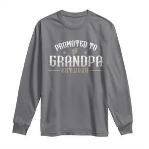 Retro Promoted To Grandpa est 2025 Long Sleeve Shirt TS09 Charcoal Print Your Wear