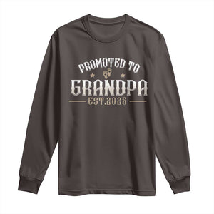 Retro Promoted To Grandpa est 2025 Long Sleeve Shirt TS09 Dark Chocolate Print Your Wear