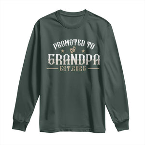 Retro Promoted To Grandpa est 2025 Long Sleeve Shirt TS09 Dark Forest Green Print Your Wear
