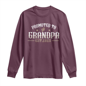Retro Promoted To Grandpa est 2025 Long Sleeve Shirt TS09 Maroon Print Your Wear