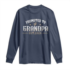 Retro Promoted To Grandpa est 2025 Long Sleeve Shirt TS09 Navy Print Your Wear