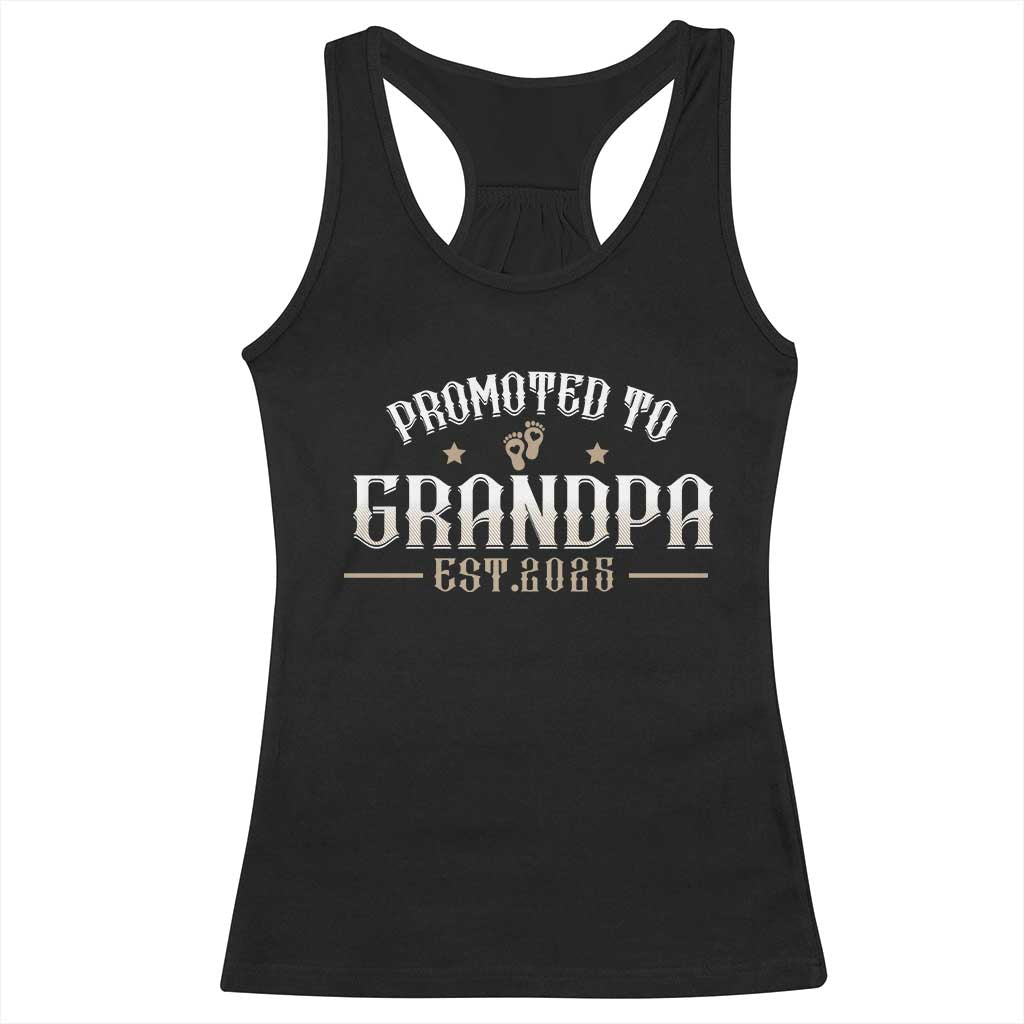 Retro Promoted To Grandpa est 2025 Racerback Tank Top TS09 Black Print Your Wear
