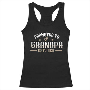 Retro Promoted To Grandpa est 2025 Racerback Tank Top TS09 Black Print Your Wear
