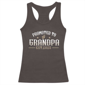 Retro Promoted To Grandpa est 2025 Racerback Tank Top TS09 Dark Chocolate Print Your Wear
