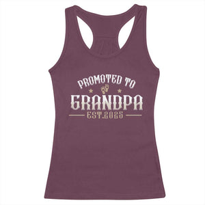 Retro Promoted To Grandpa est 2025 Racerback Tank Top TS09 Maroon Print Your Wear