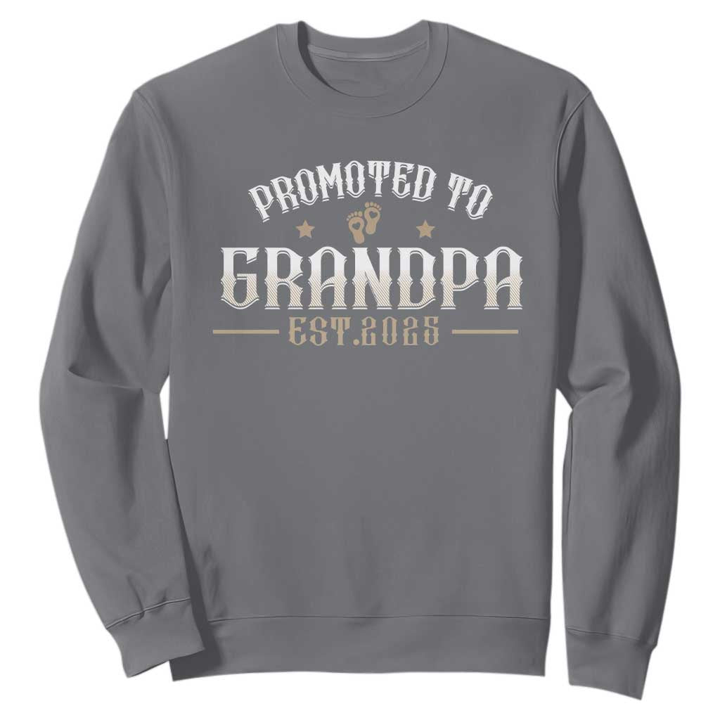 Retro Promoted To Grandpa est 2025 Sweatshirt TS09 Charcoal Print Your Wear