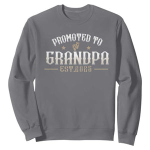 Retro Promoted To Grandpa est 2025 Sweatshirt TS09 Charcoal Print Your Wear