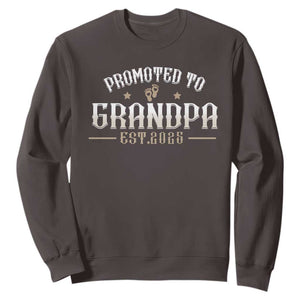 Retro Promoted To Grandpa est 2025 Sweatshirt TS09 Dark Chocolate Print Your Wear