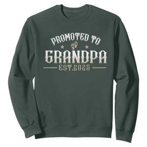 Retro Promoted To Grandpa est 2025 Sweatshirt TS09 Dark Forest Green Print Your Wear