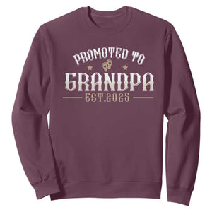 Retro Promoted To Grandpa est 2025 Sweatshirt TS09 Maroon Print Your Wear