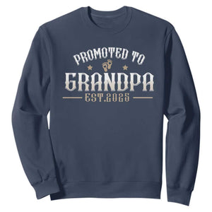 Retro Promoted To Grandpa est 2025 Sweatshirt TS09 Navy Print Your Wear
