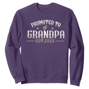 Retro Promoted To Grandpa est 2025 Sweatshirt TS09 Purple Print Your Wear