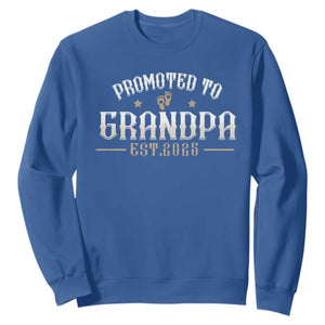 Retro Promoted To Grandpa est 2025 Sweatshirt TS09 Royal Blue Print Your Wear