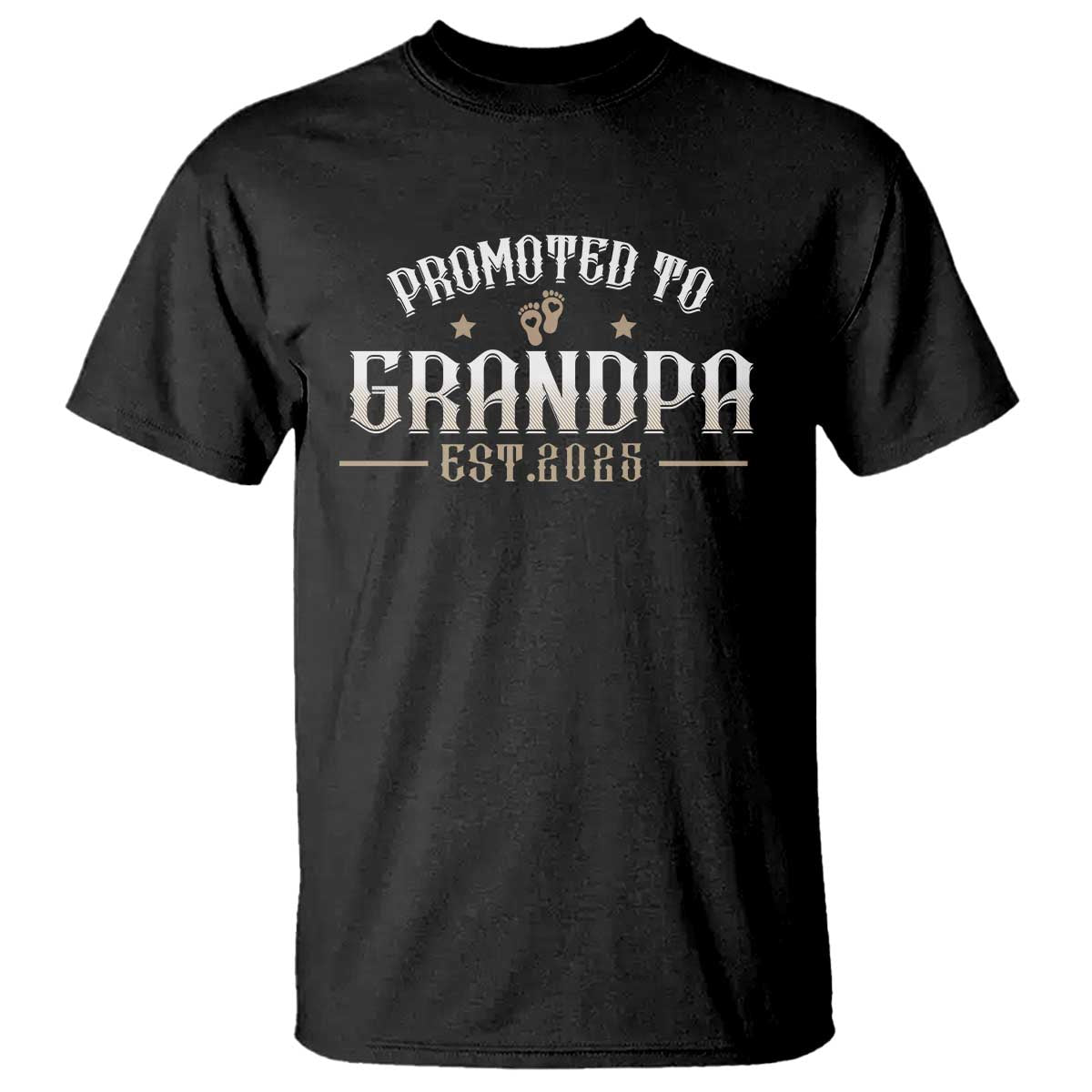 Retro Promoted To Grandpa est 2025 T Shirt TS09 Black Print Your Wear