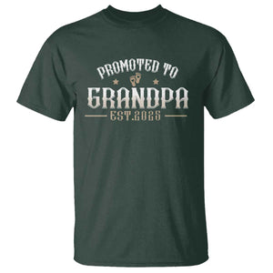 Retro Promoted To Grandpa est 2025 T Shirt TS09 Dark Forest Green Print Your Wear