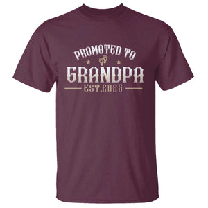 Retro Promoted To Grandpa est 2025 T Shirt TS09 Maroon Print Your Wear