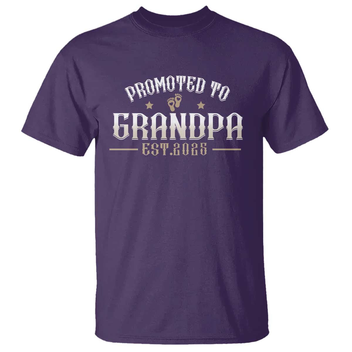 Retro Promoted To Grandpa est 2025 T Shirt TS09 Purple Print Your Wear