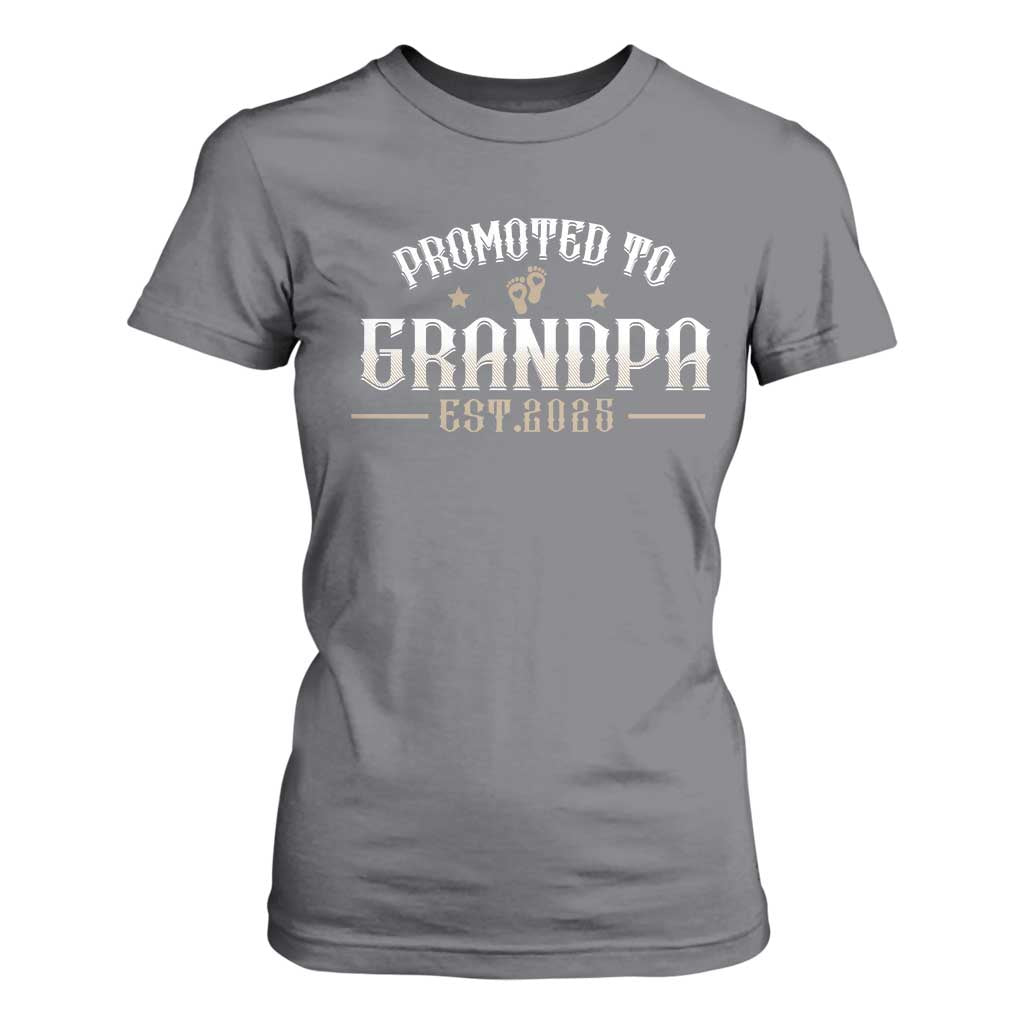 Retro Promoted To Grandpa est 2025 T Shirt For Women TS09 Charcoal Print Your Wear