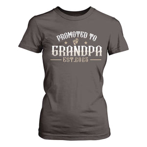 Retro Promoted To Grandpa est 2025 T Shirt For Women TS09 Dark Chocolate Print Your Wear