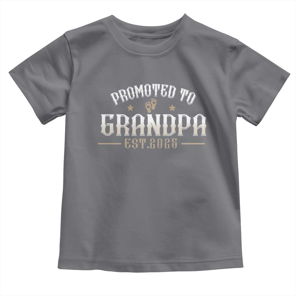 Retro Promoted To Grandpa est 2025 Toddler T Shirt TS09 Charcoal Print Your Wear