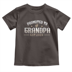 Retro Promoted To Grandpa est 2025 Toddler T Shirt TS09 Dark Chocolate Print Your Wear