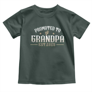 Retro Promoted To Grandpa est 2025 Toddler T Shirt TS09 Dark Forest Green Print Your Wear