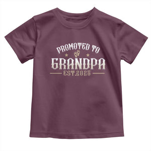 Retro Promoted To Grandpa est 2025 Toddler T Shirt TS09 Maroon Print Your Wear