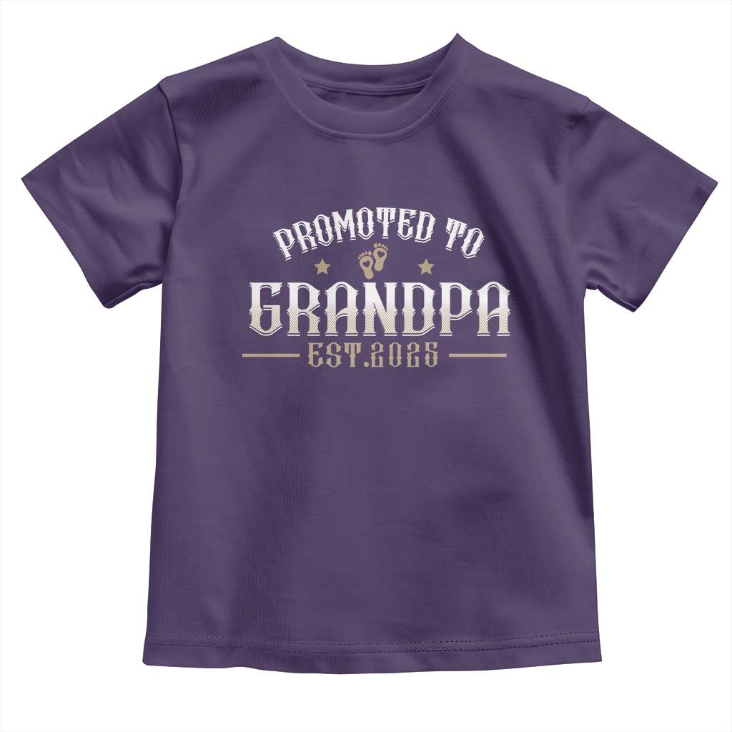 Retro Promoted To Grandpa est 2025 Toddler T Shirt TS09 Purple Print Your Wear