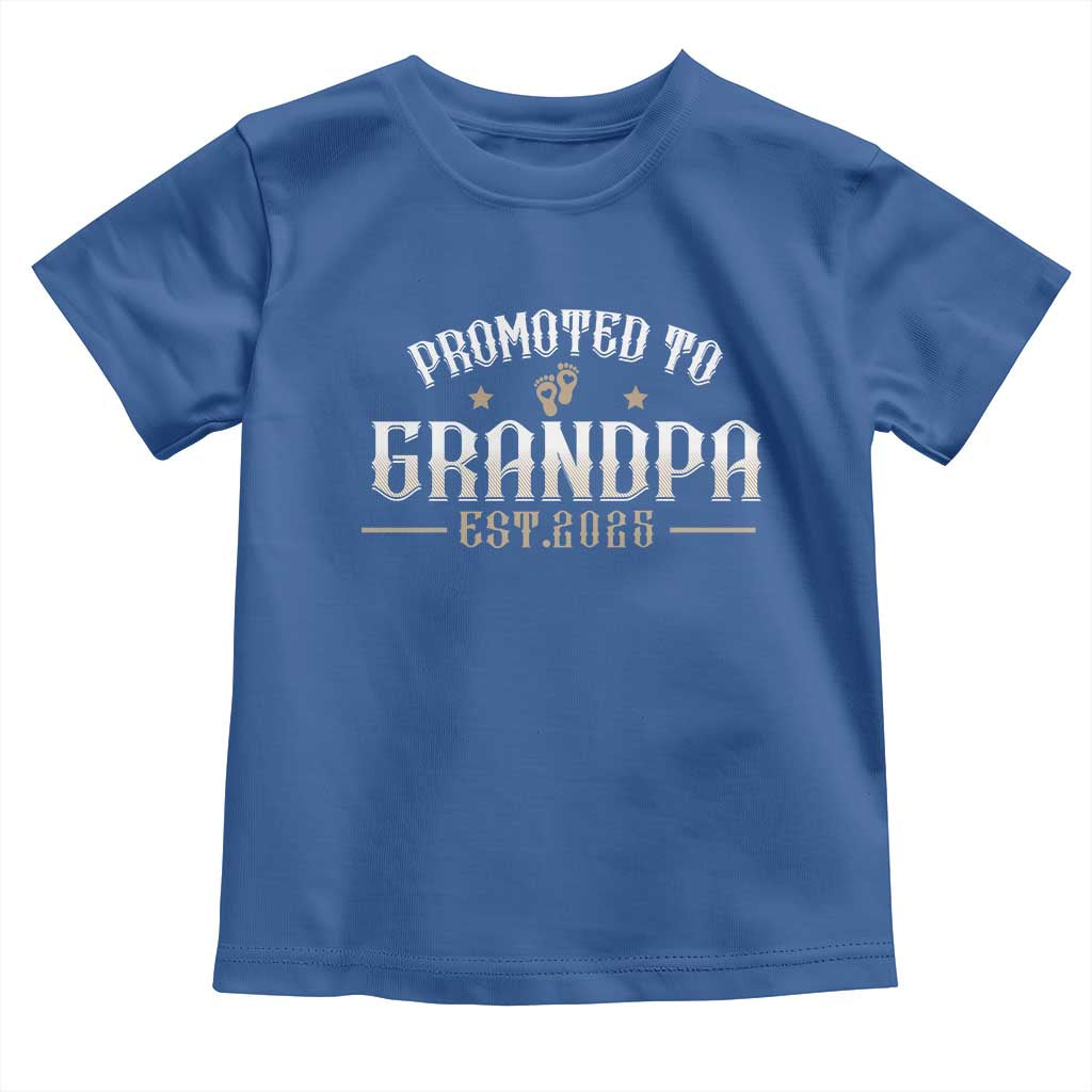 Retro Promoted To Grandpa est 2025 Toddler T Shirt TS09 Royal Blue Print Your Wear