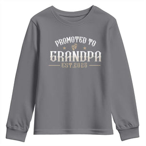Retro Promoted To Grandpa est 2025 Youth Sweatshirt TS09 Charcoal Print Your Wear