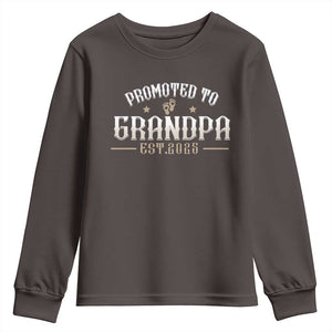 Retro Promoted To Grandpa est 2025 Youth Sweatshirt TS09 Dark Chocolate Print Your Wear
